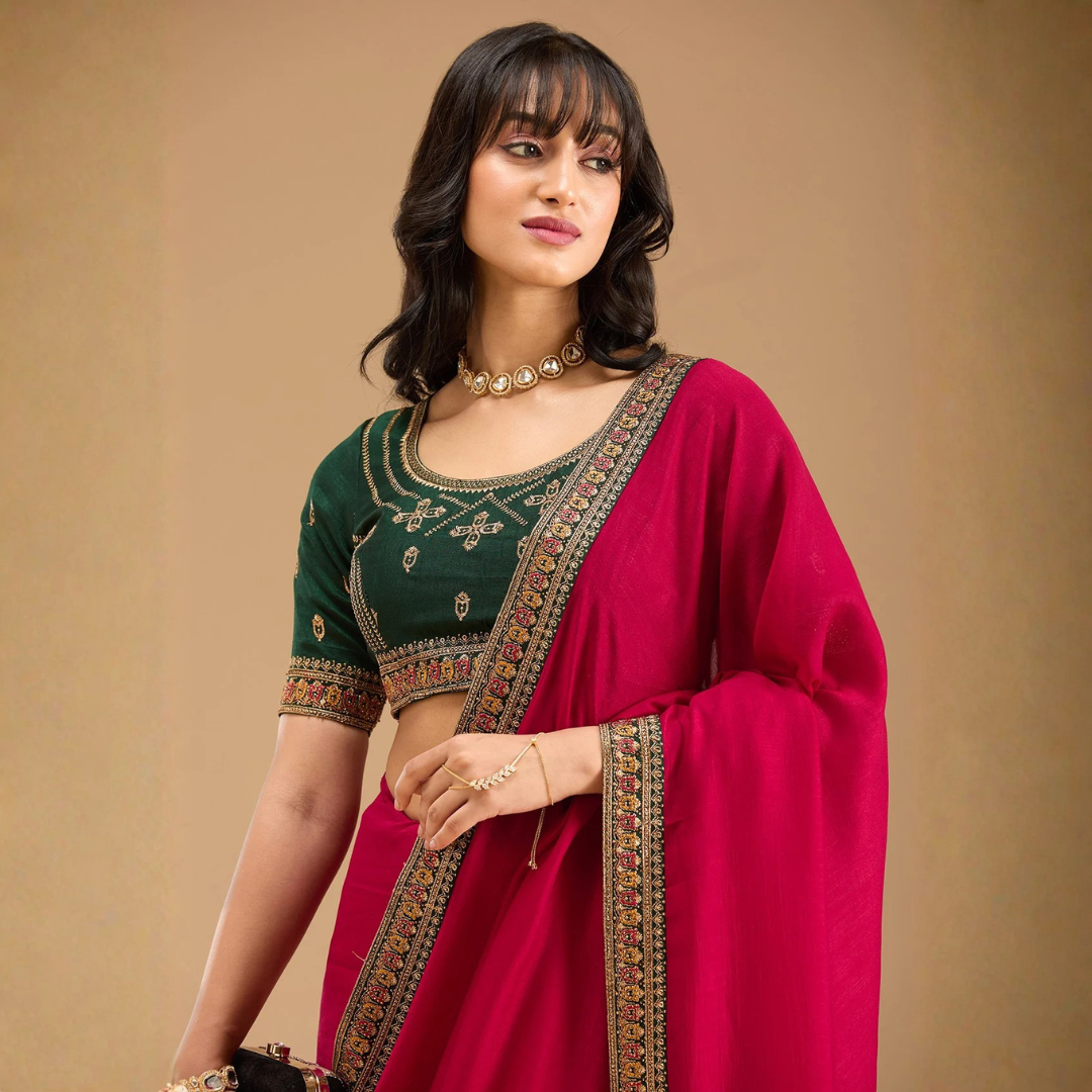 rangini-rani-pink-saree-with-traditional-embroidered-border