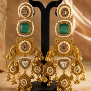 Shalimar Virasat Green Heritage Statement Earrings